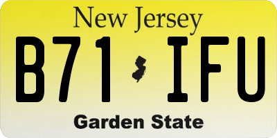 NJ license plate B71IFU