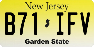 NJ license plate B71IFV