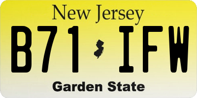 NJ license plate B71IFW