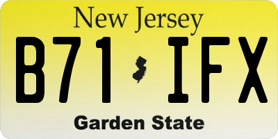 NJ license plate B71IFX
