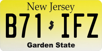 NJ license plate B71IFZ