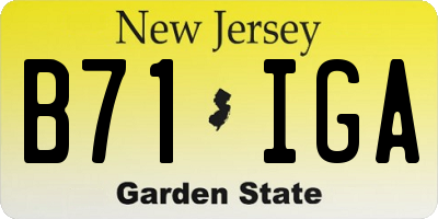 NJ license plate B71IGA