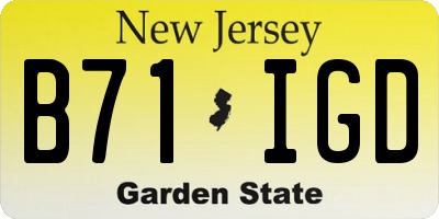 NJ license plate B71IGD