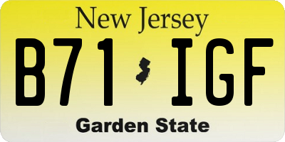 NJ license plate B71IGF