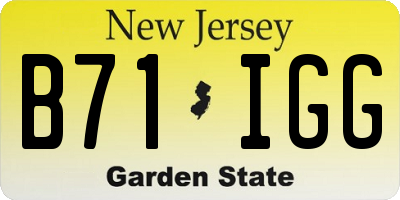 NJ license plate B71IGG