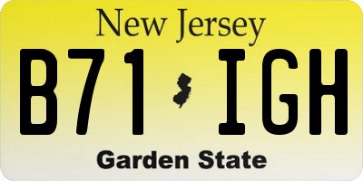NJ license plate B71IGH