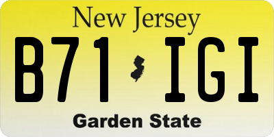 NJ license plate B71IGI