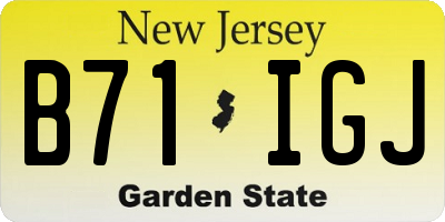 NJ license plate B71IGJ