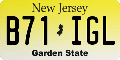 NJ license plate B71IGL
