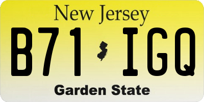 NJ license plate B71IGQ