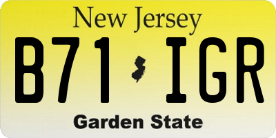 NJ license plate B71IGR