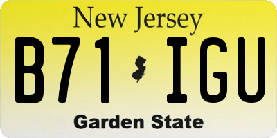 NJ license plate B71IGU