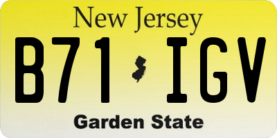 NJ license plate B71IGV