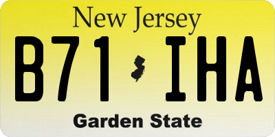 NJ license plate B71IHA