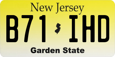 NJ license plate B71IHD