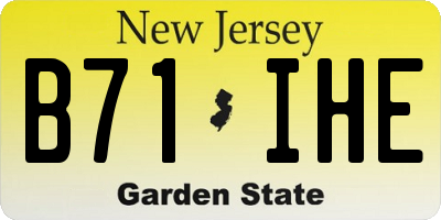 NJ license plate B71IHE