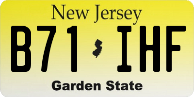 NJ license plate B71IHF