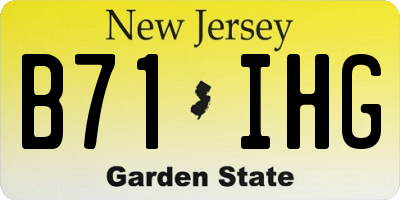 NJ license plate B71IHG