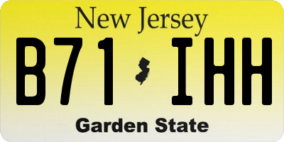 NJ license plate B71IHH