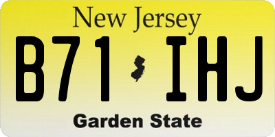 NJ license plate B71IHJ