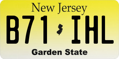 NJ license plate B71IHL