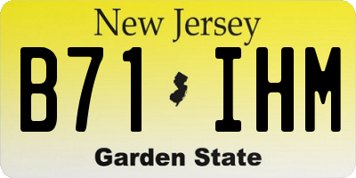 NJ license plate B71IHM