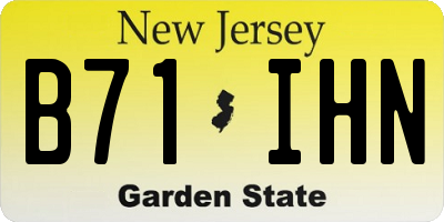 NJ license plate B71IHN