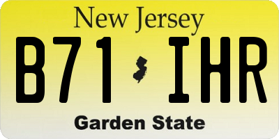 NJ license plate B71IHR