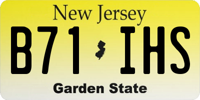 NJ license plate B71IHS