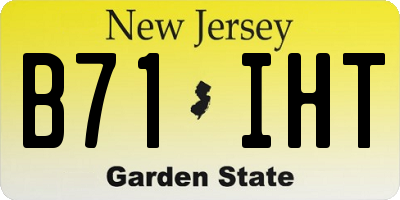 NJ license plate B71IHT