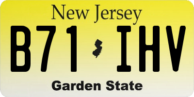 NJ license plate B71IHV