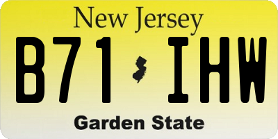 NJ license plate B71IHW