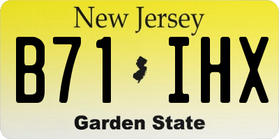 NJ license plate B71IHX