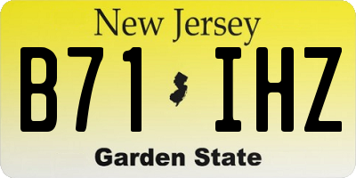 NJ license plate B71IHZ