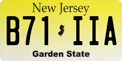 NJ license plate B71IIA