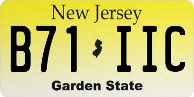 NJ license plate B71IIC