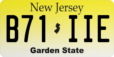 NJ license plate B71IIE