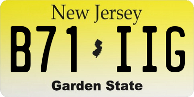 NJ license plate B71IIG