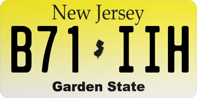 NJ license plate B71IIH