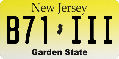 NJ license plate B71III