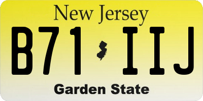 NJ license plate B71IIJ