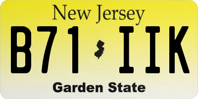 NJ license plate B71IIK