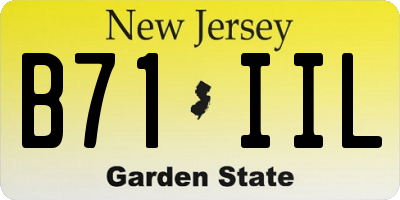 NJ license plate B71IIL