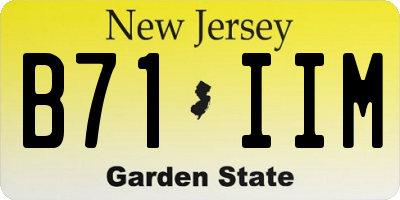 NJ license plate B71IIM