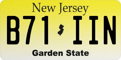 NJ license plate B71IIN