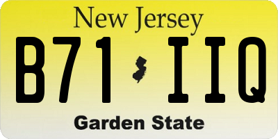 NJ license plate B71IIQ