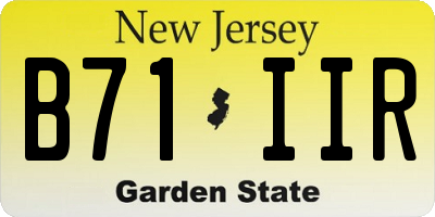 NJ license plate B71IIR