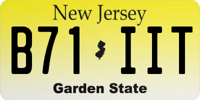 NJ license plate B71IIT
