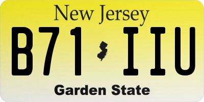 NJ license plate B71IIU