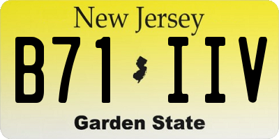 NJ license plate B71IIV